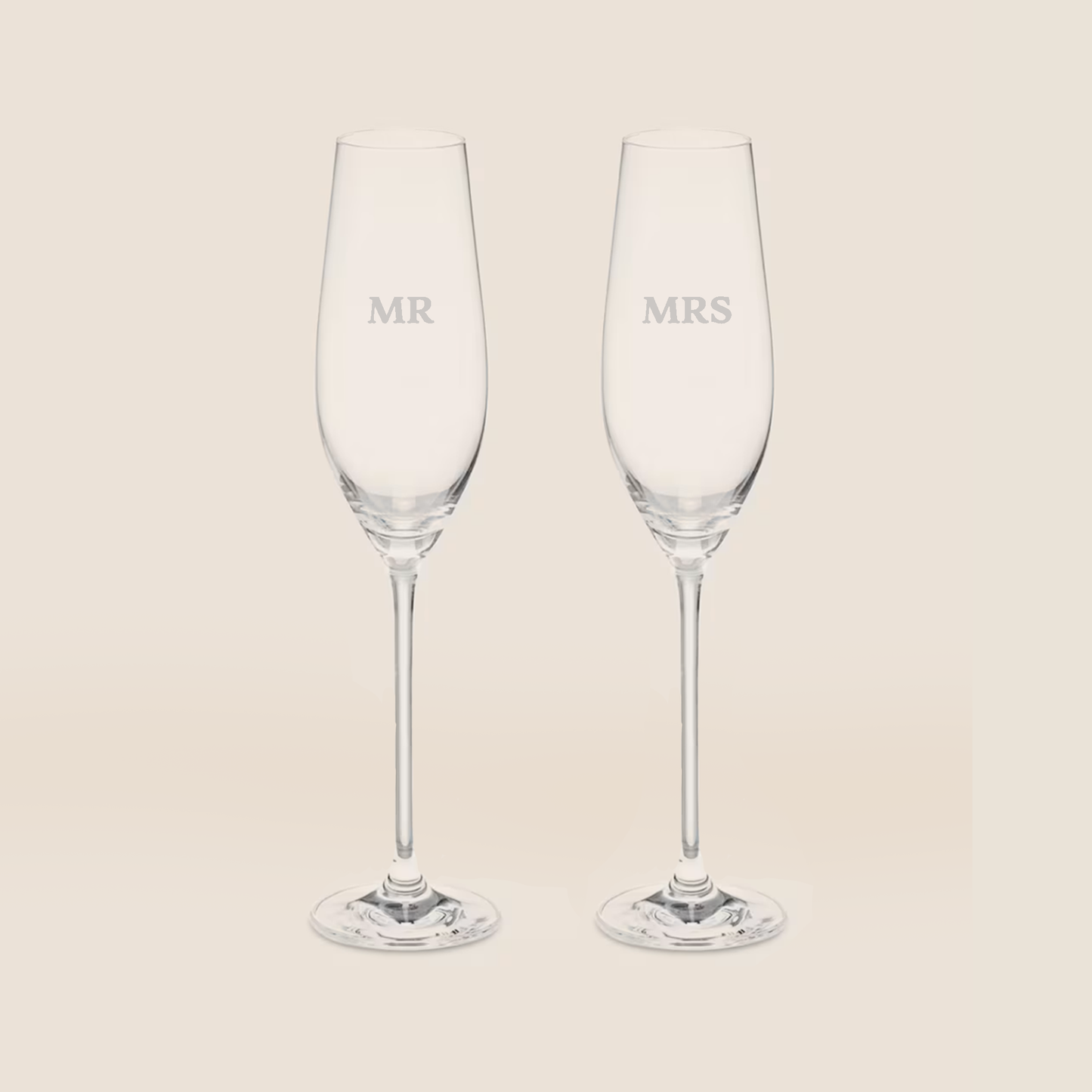 Andra Mr and Mrs Etched Champagne Glass Set