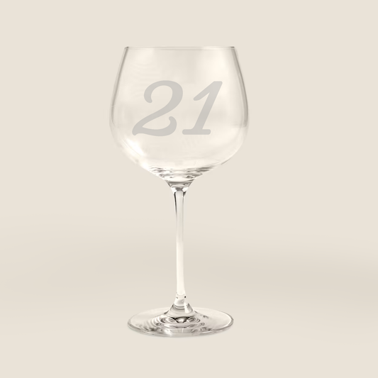 Gillis Personalised Etched Birthday Number Gin Glass