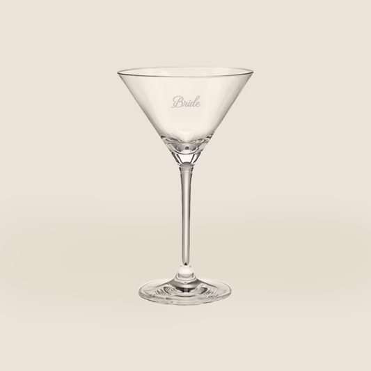 Britannia Personalised Etched Bridal Martini Glass