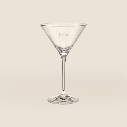 Trefor Personalised Etched Bridal Martini Glass