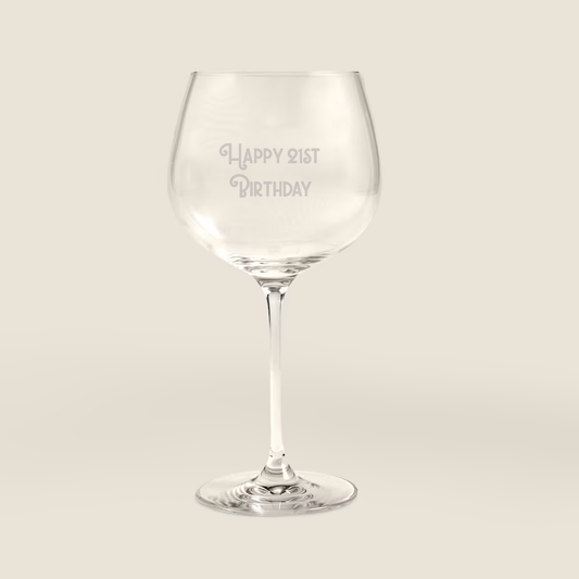 Isab Personalised Etched Happy Birthday Gin Glass