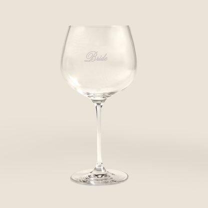 Theof Bridal Etched Gin Glass