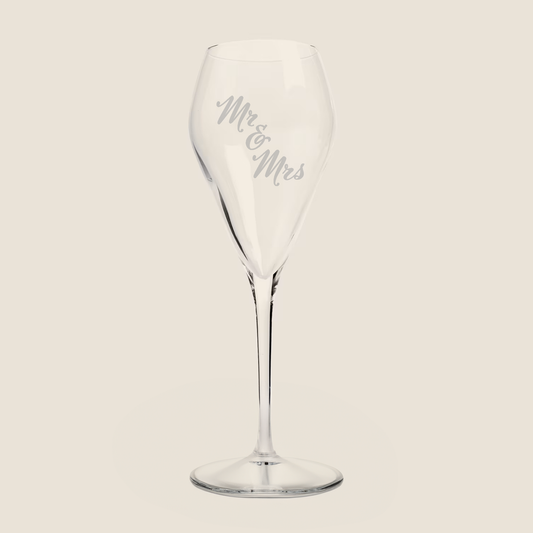 Cami Mr and Mrs Etched Prosecco Glass