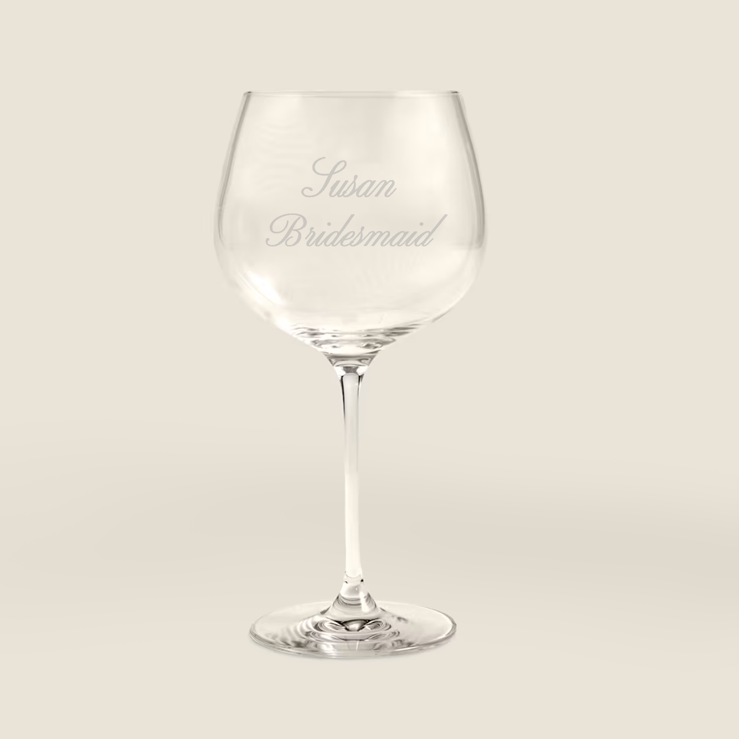 Venus Bridal Personalised Etched Gin Glass