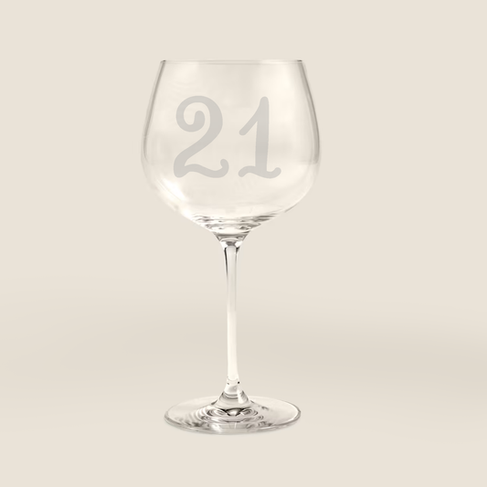 Ithel Personalised Etched Birthday Number Gin Glass